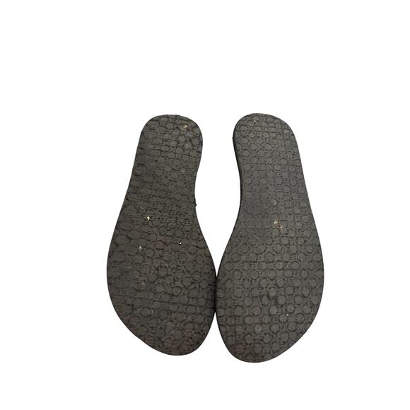 Sanuk Sandals Womens Size 7 Black Floral Sling Yoga Mat Flip Flops Slip Ons - Picture 4 of 4